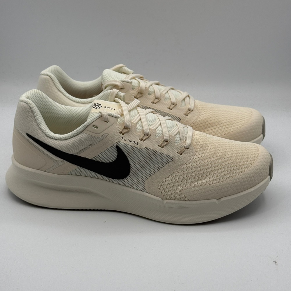 Nike Run Swift 3 Shoes Mens Size 9 Pale Ivory Black Running DR2695-117